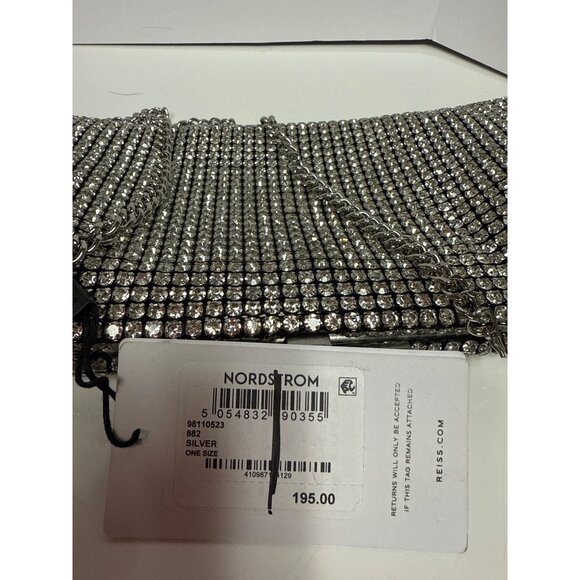 Reiss Adaline Crystal Bead Clutch Handbag Cross Body Purse Lined Vintage Style - Picture 11 of 13